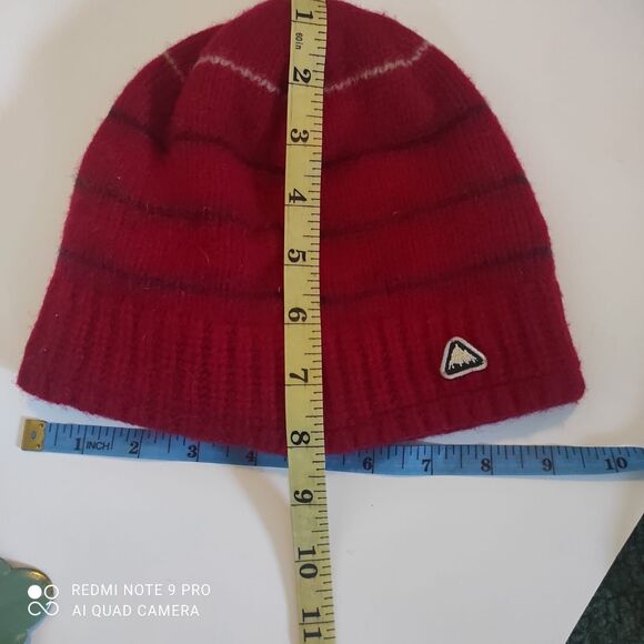 100% Wool Knit  Red Beanie  – Warm Winter Hat – Unisex – One Size main image 8